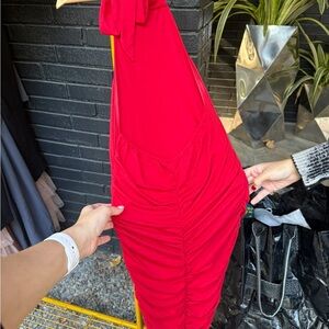 Sexy Backless Red Halter Dress